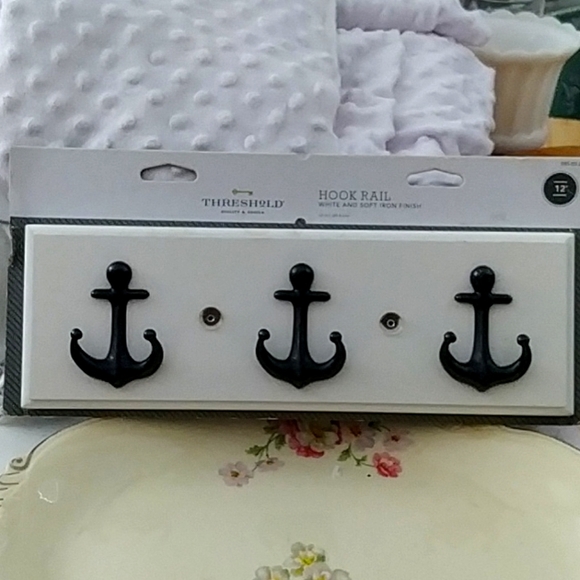 Wall Decor Hook Rail By Threshold White And Iron Color Hooks Poshmark